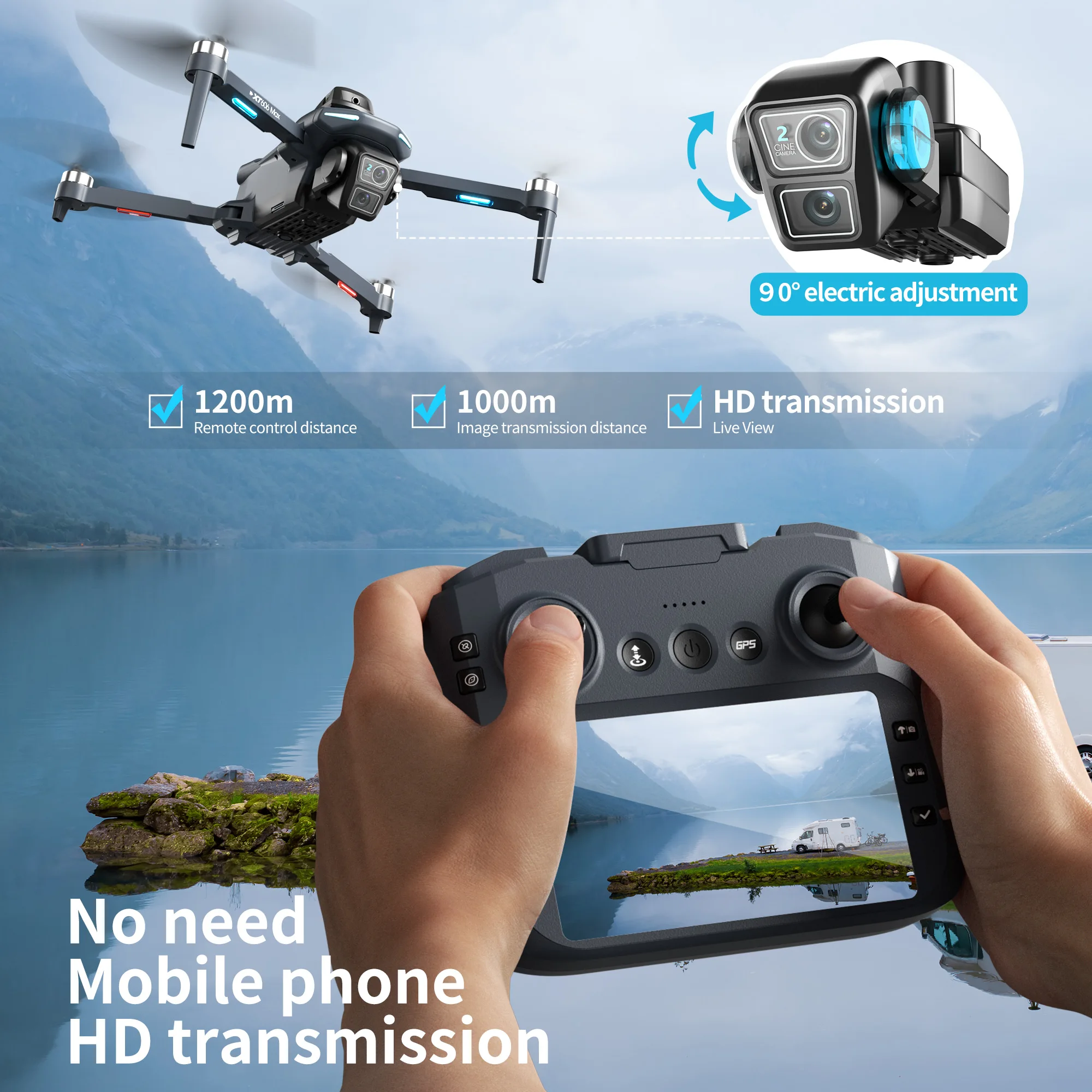오리지널 XT606 MAX GPS 드론 4K 프로페셔널 - Drone Multispectral 리뷰 및 가격